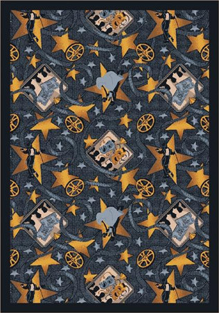 1484D-01 Silver Screen Charcoal 7 ft.8 in. x 10 ft.9 in. WearOn Nylon Machine Tufted- Cut Pile Gaming and Entertainment Rug