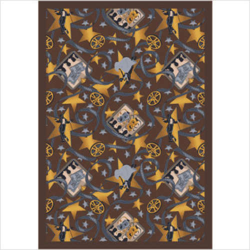 1484D-02 Silver Screen Chocolate 7 ft.8 in. x 10 ft.9 in. WearOn Nylon Machine Tufted- Cut Pile Gaming and Entertainment Rug