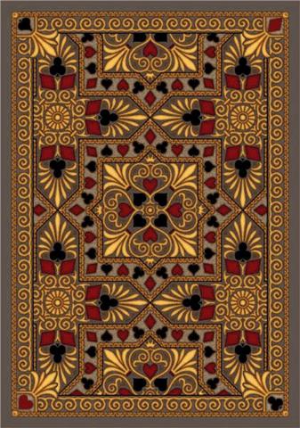 1507D-01 Jackpot Beige 7 ft.8 in. x 10 ft.9 in. WearOn Nylon Machine Tufted- Cut Pile Gaming and Entertainment Rug