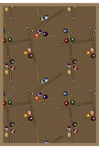 1510D-04 Snookered Dark Dust 7 ft.8 in. x 10 ft.9 in. WearOn Nylon Machine Tufted- Cut Pile Gaming and Entertainment Rug