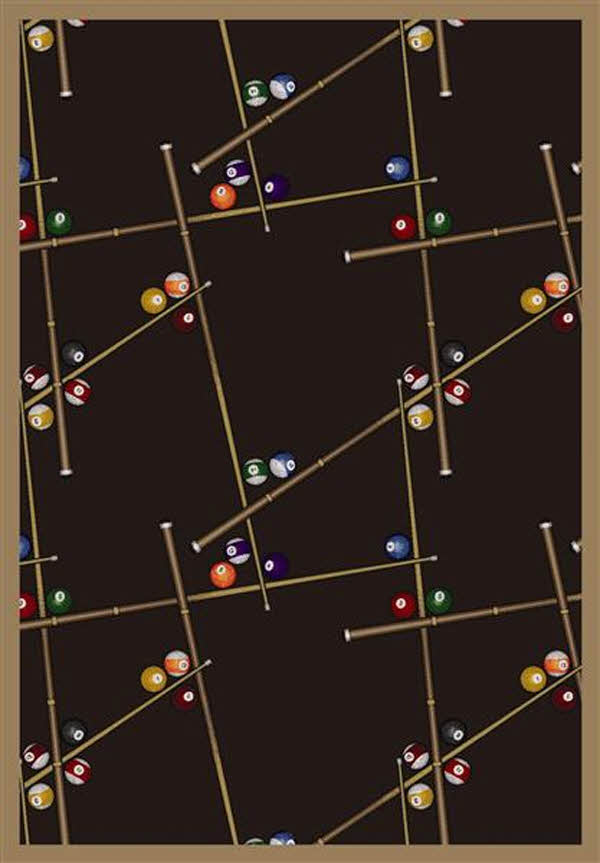 1510D-05 Snookered Chocolate 7 ft.8 in. x 10 ft.9 in. WearOn Nylon Machine Tufted- Cut Pile Gaming and Entertainment Rug