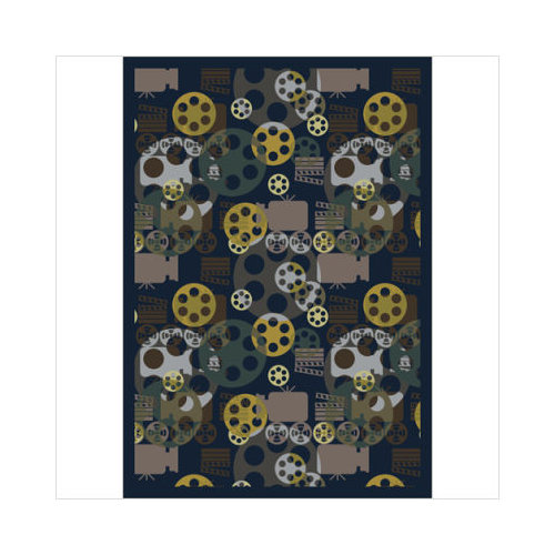 1585D-04 Blockbuster Navy 7 ft.8 in. x 10 ft.9 in. WearOn Nylon Machine Tufted- Cut Pile Gaming and Entertainment Rug