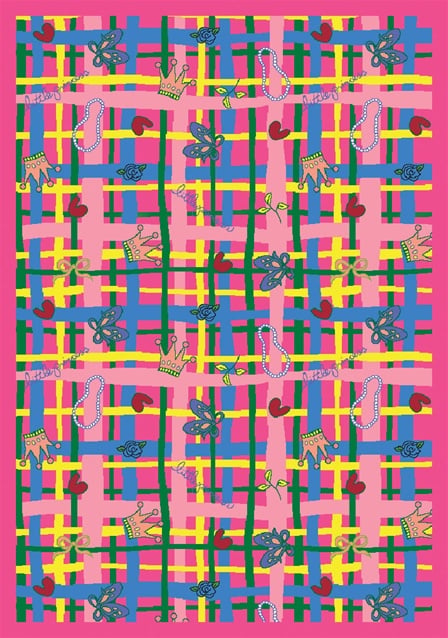 1440D-04 My Little Princess Pink 7 ft.8 in. x 10 ft.9 in. WearOn Nylon Machine Tufted- Cut Pile Just for Kids Rug