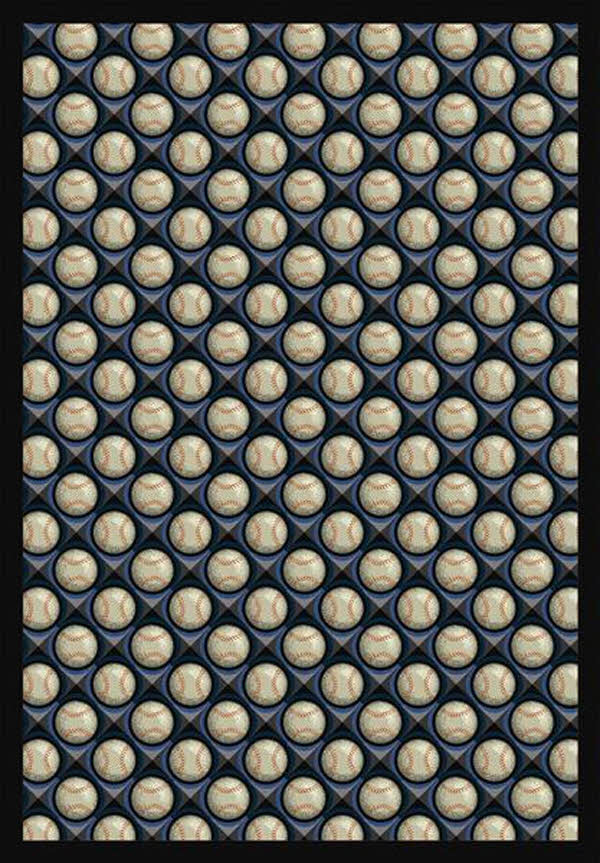 Bases Loaded Clear Skies 3 Ft.10 In. X 5 Ft.4 In. 100 Pct. Stainmaster Nylon Machine Tufted- Cut Pile Sports Rug