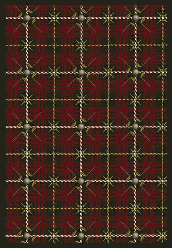 1524D-06 Saint Andrews Tartan Green 7 ft.8 in. x 10 ft.9 in. WearOn Nylon Machine Tufted- Cut Pile Sports Rug