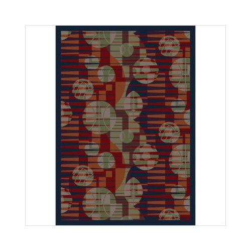 1584D-01 Keeping Score Red 7 ft.8 in. x 10 ft.9 in. WearOn Nylon Machine Tufted- Cut Pile Sports Rug