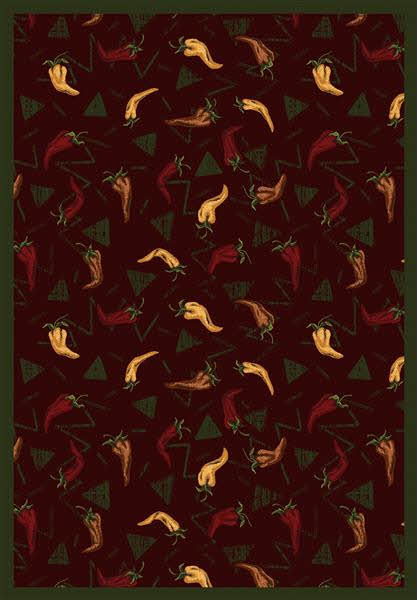 1525D-01 Jalapeno Fiesta Garnet 7 ft.8 in. x 10 ft.9 in. WearOn Nylon Machine Tufted- Cut Pile Whimsy Rug