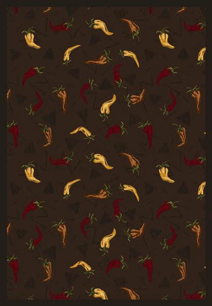 1525D-03 Jalapeno Fiesta Chocolate 7 ft.8 in. x 10 ft.9 in. WearOn Nylon Machine Tufted- Cut Pile Whimsy Rug