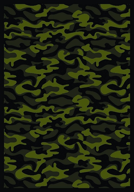 1526D-02 Funky Camo Green 7 ft.8 in. x 10 ft.9 in. WearOn Nylon Machine Tufted- Cut Pile Whimsy Rug