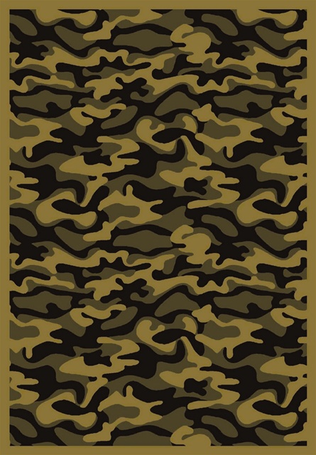 1526D-05 Funky Camo Desert 7 ft.8 in. x 10 ft.9 in. WearOn Nylon Machine Tufted- Cut Pile Whimsy Rug