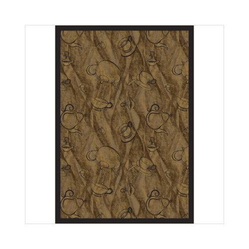 1575D-01 Fresh Brew Mocha 7 ft.8 in. x 10 ft.9 in. WearOn Nylon Machine Tufted- Cut Pile Whimsy Rug