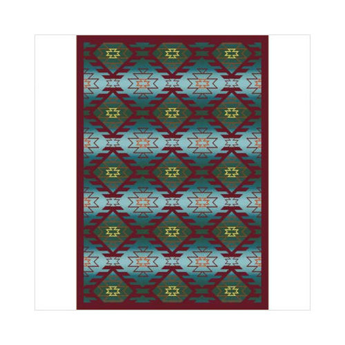 1577D-01 Canyon Ridge Desert Turquoise 7 ft.8 in. x 10 ft.9 in. WearOn Nylon Machine Tufted- Cut Pile Whimsy Rug