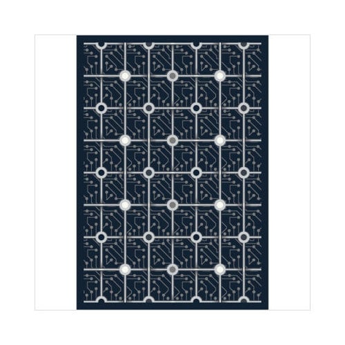 1582D-01 Electrode Navy 7 ft.8 in. x 10 ft.9 in. WearOn Nylon Machine Tufted- Cut Pile Whimsy Rug