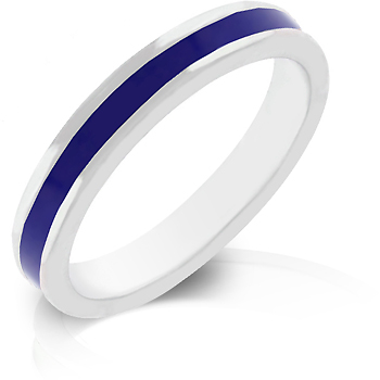 J Goodin R07863RV3006 White Gold Rhodium Bonded Sapphire Enamel Eternity Ring in Silvertone