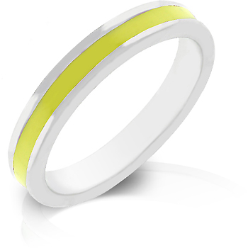 R07863R-V60-05 Genuine Rhodium Plated Yellow Enamel Eternity Ring in Silvertone - Size 5