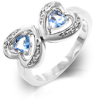 UPC 747925247508 product image for Genuine Rhodium Plated Fashion Ring Featuring Mirroring Hearts with Channel Set  | upcitemdb.com