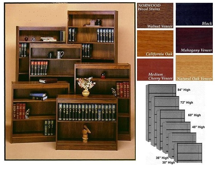 Norsons EXC60 MC 4 Shelf Contemporary Bookcase Lumbercore Medium Cherry