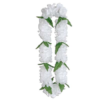 Beistle 57407 Silk 'N Petals Big Island White Lei - Pack of 12
