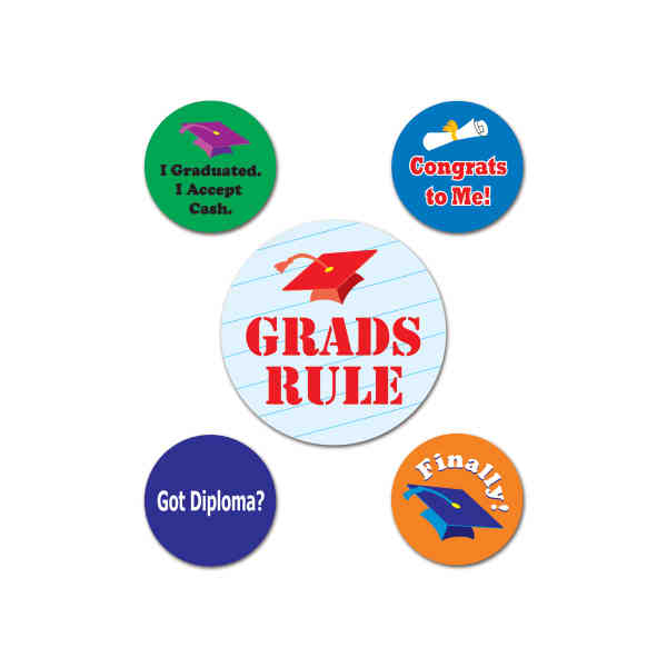 Beistle 60476 Graduation Party Buttons Pack of 12
