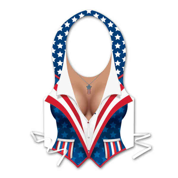 Beistle 66253 Pkgd Plastic Female Patriotic Vest Pack of 24