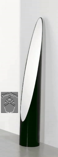 Chintaly Imports 1101MS Cylinder Shaped Mirror Floor Mirrors Standing