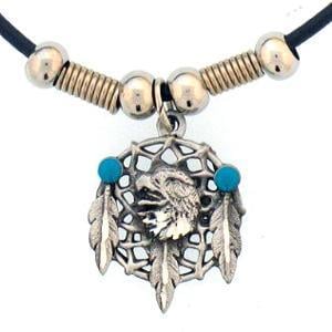 American Metal PT217S Earth Spirit Necklace Eagle Dream Catcher