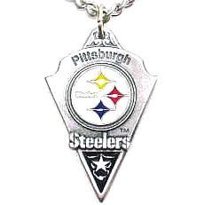 American Metal FPC160 NFL Chain Necklace Pewter Pendant Pittsburgh Steelers