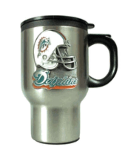 Great American Products 79133 Stainless Steel Thermal Mug W/ Pewter Emblem Miami Dolphins