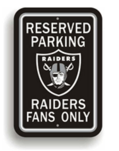 Fremont Die#44; Inc. 90204 Plastic Parking Signs Set Of 2 Oakland Raiders