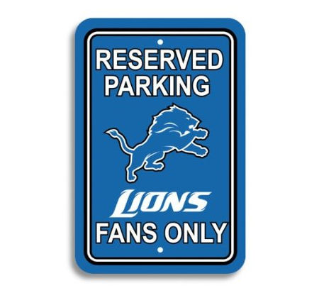Fremont Die#44; Inc. 90221 Plastic Parking Signs Set Of 2 Detroit Lions