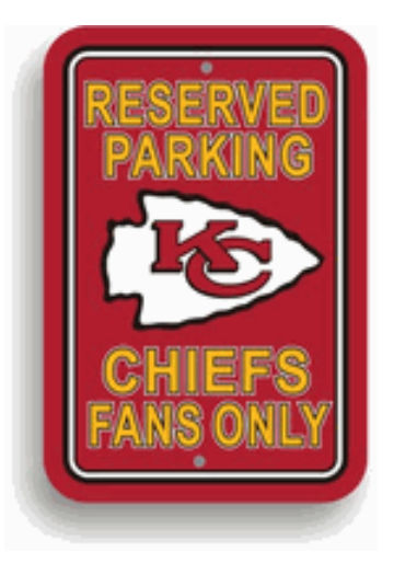 Fremont Die#44; Inc. 90225 Plastic Parking Signs Set Of 2 Kansas City Chiefs