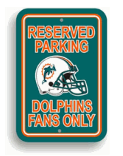 Fremont Die#44; Inc. 90233 Plastic Parking Signs Set Of 2 Miami Dolphins