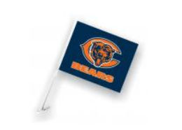 Fremont Die#44; Inc. 98901 Car Flag W/Wall Brackett Set Of 2 Chicago Bears