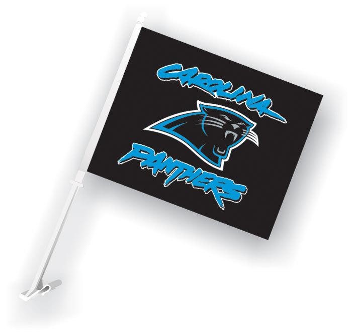 Fremont Die#44; Inc. 98929 Car Flag W/Wall Brackett Set Of 2 Carolina Panthers