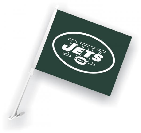 Fremont Die#44; Inc. 98939 Car Flag W/Wall Brackett Set Of 2 New York Jets