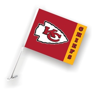 Fremont Die#44; Inc. 98977 Car Flag W/Wall Brackett Set Of 2 Kansas City Chiefs