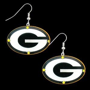 American Metal FLED115 NFL Flashing Earrings Green Bay Packers