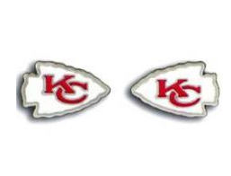 American Metal FSE045 Studded NFL Earrings Kansas City Chiefs