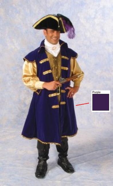 Alexanders Costume 14160/PUR Medium Captain Joseph Pirates Costume  Purple