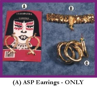 Alexanders Costumes 52-096 Asp Earrings
