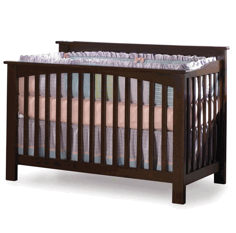 Atlantic Furniture J98304 Columbia Convertible Crib in Antique Walnut