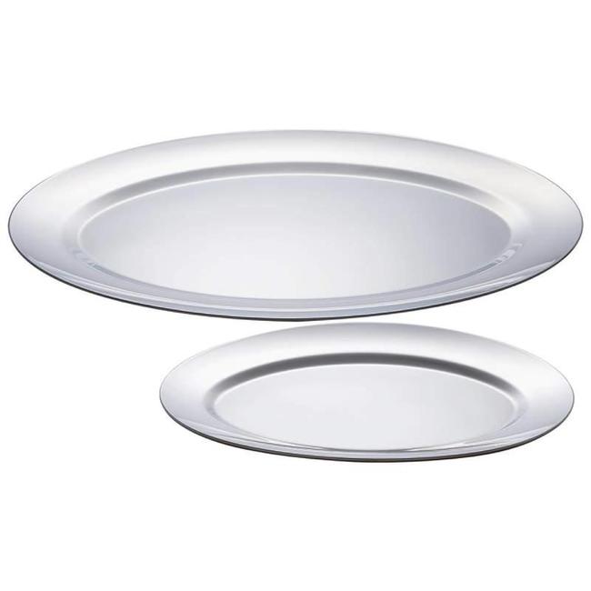 Chefs KTOT2 Secret 2 Pieces Stainless Steel Oval Serving Trays
