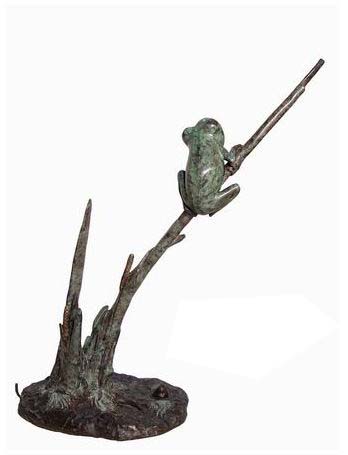 50432 12" X 24" Bronze Frog On Branch