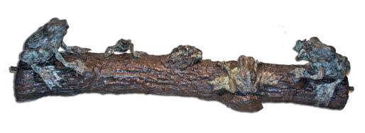 80065 Bronze 5 Frogs On Log