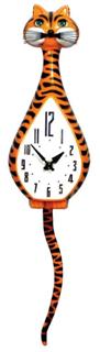 Desousa LLC 72 Simone Cat Tiger Striped Animated Wall Clock