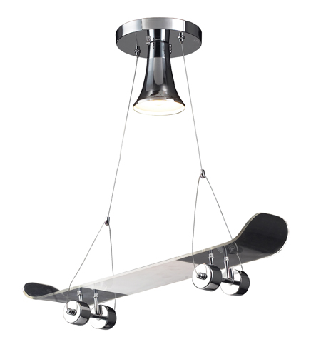 Elk Lights 5112/1 1 Light Skateboard Pendant In Chrome