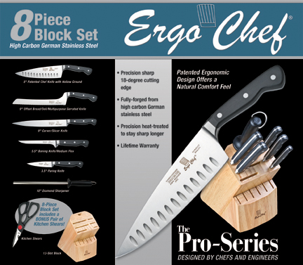 Ergo Chef 1200 8pc. Wooden Block Set