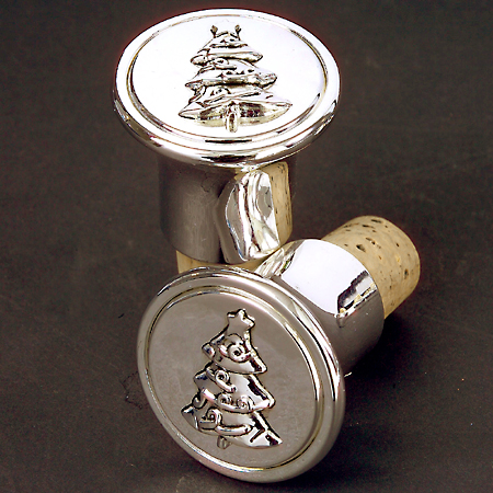 Godinger Wine Stoppers Plain Tree Pair