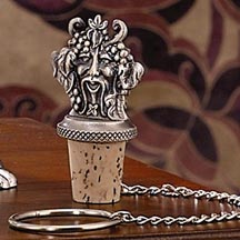 Godinger 1610 Silver Plated Bacchus Stoppers Pair