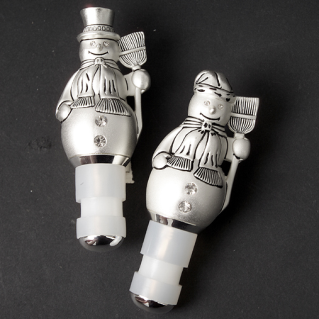 Godinger Snowman Bottle Stoppers Pair